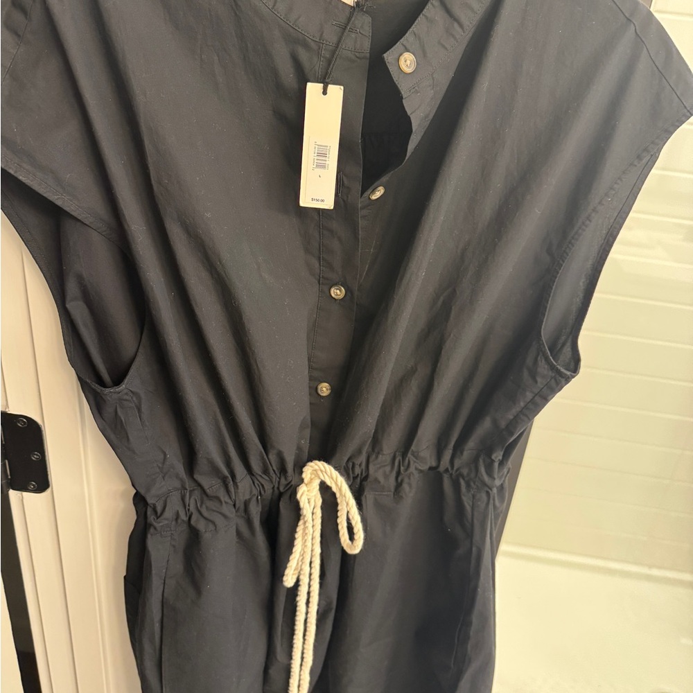 Banana Republic Black Sleeveless Drawstring Jumpsuit